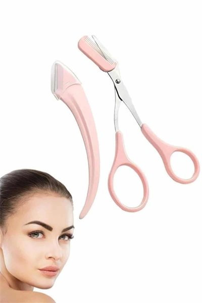 Profesyonel Taraklı Kaş Usturası ve Kaş Makası Bıyık Alma Kaş Usturası