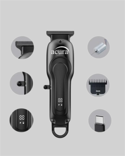 Profesyonel Tıraş Makinesi LCD Ekranlı Turbo Mod ve Güçlü Motor