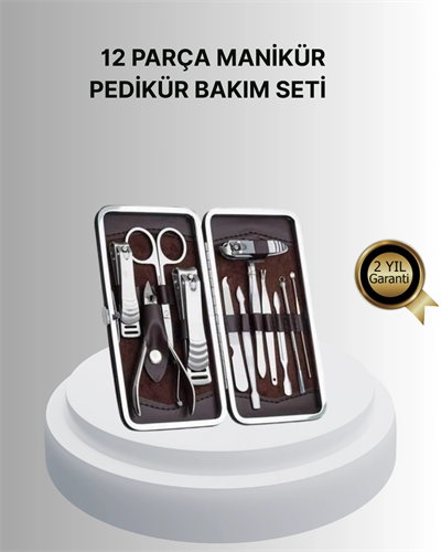 Profesyonel Tırnak Bakım Seti Çelik Aletli Şık Deri Çantalı