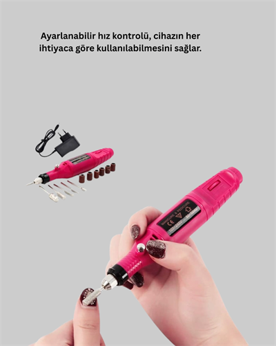 Profesyonel Tırnak Manikür Aleti – Şarjlı, Ayarlanabilir Hız, Düşük Titreşim ve Sessiz Motor Teknolojisi