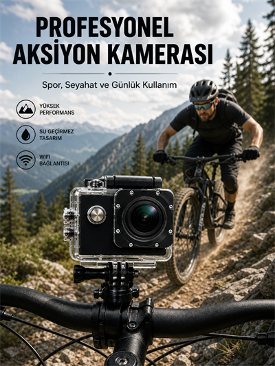 Profesyonel Video Çekimleri İçin 1080P Full HD Aksiyon Kamerası