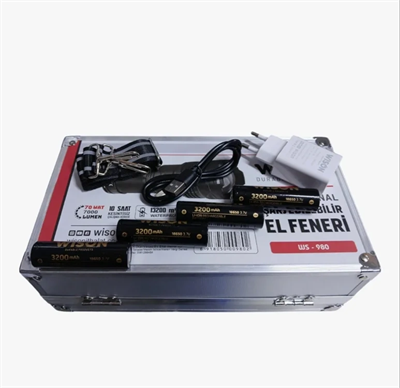 Profesyonel Zoomlu El Feneri | 60w – 7000 Lümen – 13.200 Mah – Type‑c – Metal Gövde Bx40