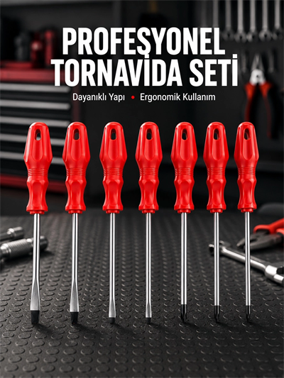 Profesyonel ve Günlük Kullanıma Uygun 7li Tornavida Seti