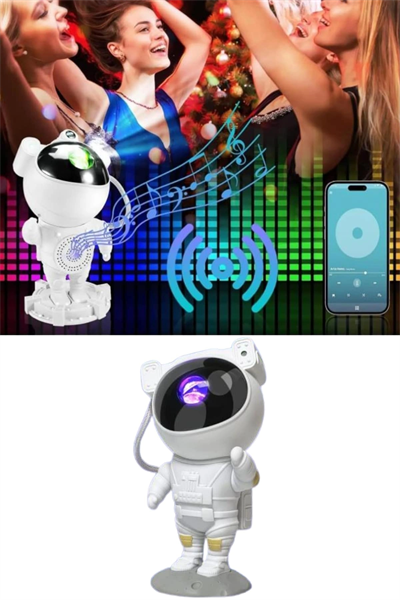 Projeksiyon Astronot Lamba Speaker Sevimli Astronot Bluetooth Hoparlör Yeni Nesil