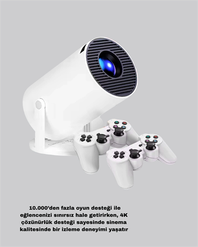 Projeksiyon Cihazı 4K Destekli Kablosuz Bağlantılı Bluetooth 5.0