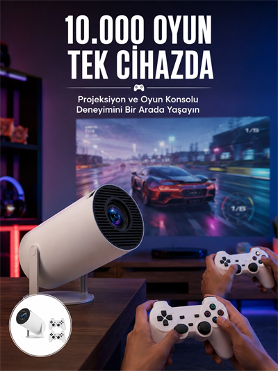 Projeksiyon Cihazı Video Oyun Konsolu 8 GB Hafıza LCD Ekran Kumandalı Yeni Nesil