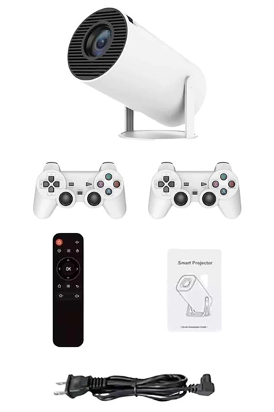 Projeksiyon Cihazı Video Oyun Konsolu Projektör Taşınabilir Ayaklı Çift Kollu 4K Çözünürlüklü