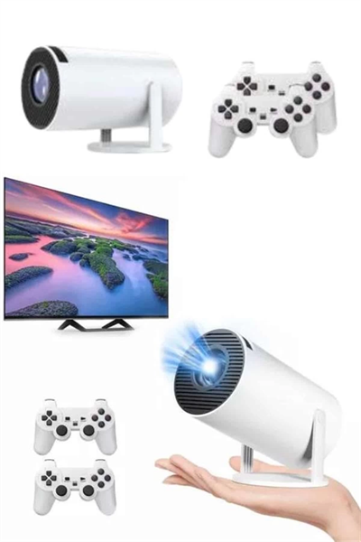 Projeksiyon Cihazı Video Oyun Konsolu Projektör Taşınabilir Ayaklı Çift Kollu 4K Çözünürlüklü
