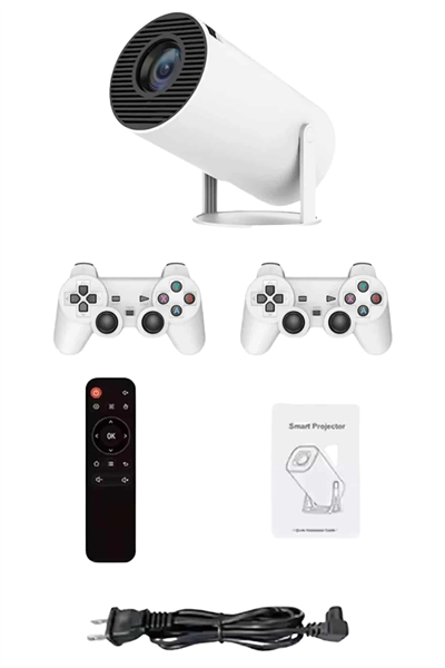 Projeksiyon Cihazı Video Oyun Konsolu Projektör Taşınabilir Ayaklı Çift Kollu 4K Çözünürlüklü