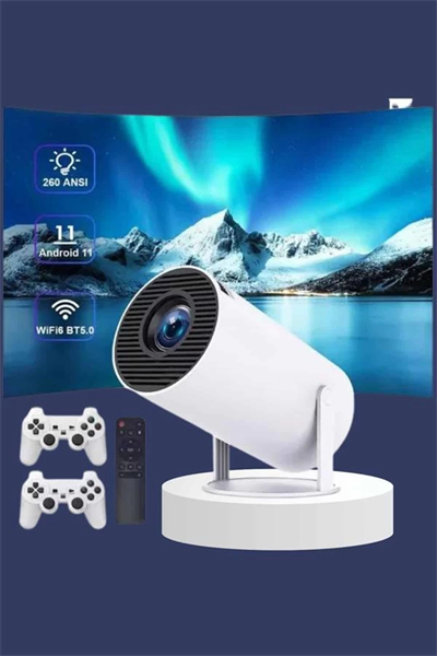 Projeksiyon Cihazı Video Oyun Konsolu Projektör Taşınabilir Ayaklı Çift Kollu 4K Çözünürlüklü