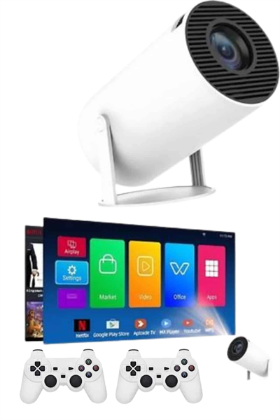 Projeksiyon Cihazı Video Oyun Konsolu Projektör Taşınabilir Ayaklı Çift Kollu 4K Çözünürlüklü