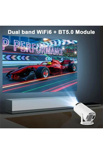 Projektör 4K Android 11 Dual Wifi6 260ANSI BT5.0 1080P 1280x720 çözünürlük destekli