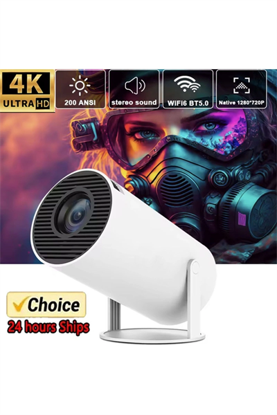 Projektör 4K Android 11 Dual Wifi6 260ANSI BT5.0 1080P 1280x720 çözünürlük destekli