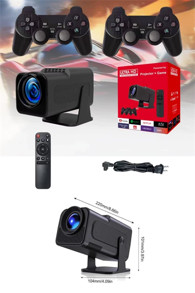 Projektör Siyah Android Taşınabilir Sinema Projeksiyon Wifi Destekli En Güncel Sürüm Akıllı