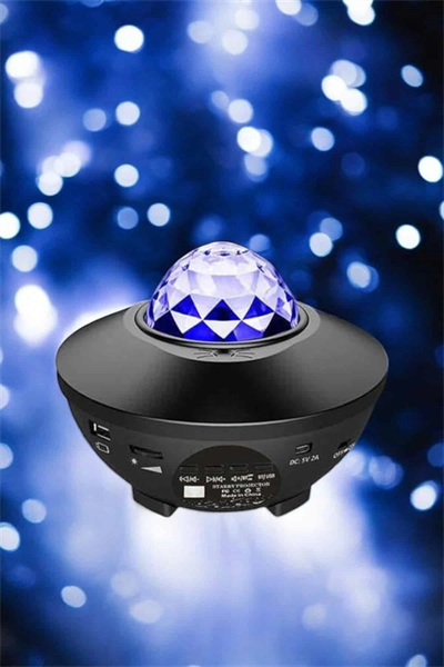 Projektör Yıldız Gece Lambası Disko Topu Bluetooth Bağlantılı Taşınabilir Şarjlı