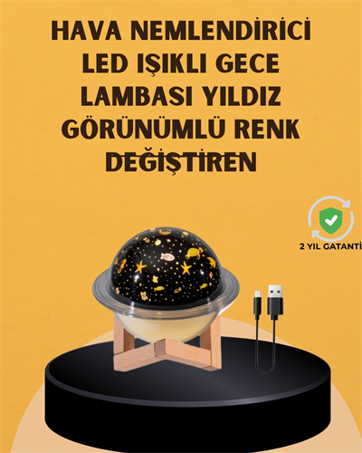 Projektör ışıklı, aromaterapi uyumlu mini masaüstü hava nemlendirici cihaz