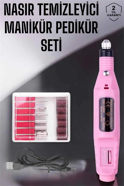 Protez Tırnak Manikür ve Pedikür Seti Elektrikli