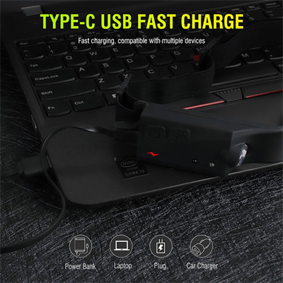Ps-001 5 Aydınlatma Modlu Cob Led Sensörlü Usb Şarj  Edilebilir Dahili Pilli Kafa Lambası
