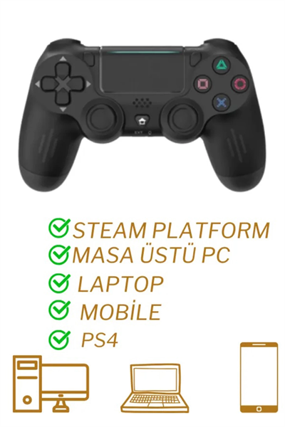 Ps4 Kol Wireless Bt Kablosuz Oyun Kolu Ps4 Joystick Tablet Telefon Pc Uyumlu Titreşimli Oyun Kolu