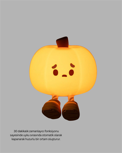 Pumpkin LED Night Light Dokunmatik Şarjlı Silikon Gece Lambası