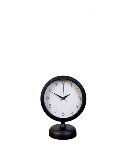 Pure Black 25 x 20 Cm Metal Modern Masa Saati