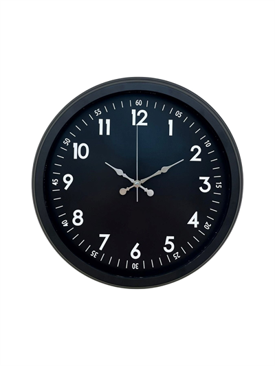 Pure Dark Black 40 Cm Metal Duvar Saati