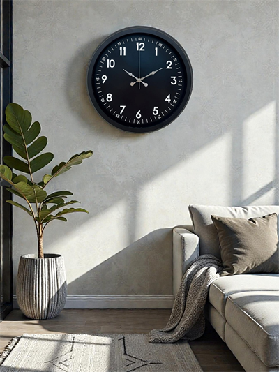 Pure Dark Black 40 Cm Metal Duvar Saati