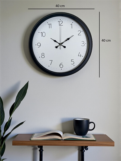 Pure Time Black 40 Cm Metal Duvar Saati