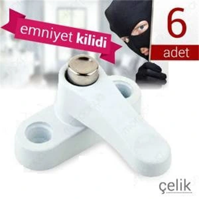 Pvc Kapı Pencere Emniyet Kilidi - Çelik - 6 Adet