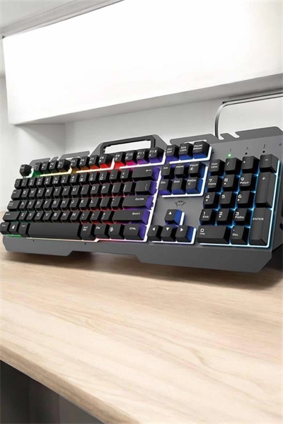 Q Klavye RGB Işıklı Klavye Ve Mouse Seti Kablolu Mouse Hediyeliş