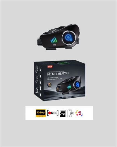 Q28 Full HD Kameralı Motosiklet Kask Kulaklığı – 45 Saat Müzik, IPX6 Su Geçirmez