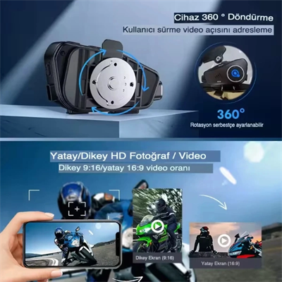 Q28 Kameralı Motosiklet Kask Kulaklığı