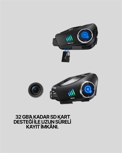Q28 Kask Kulaklık 1080P HD Kamera – Bluetooth 5.3, Su Geçirmez, Gürültü Azaltma