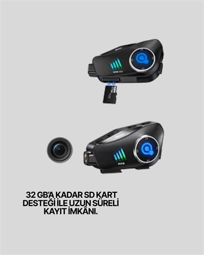 Q28 Motosiklet Kask Bluetooth Kulaklık  Full HD 1080P Kamera