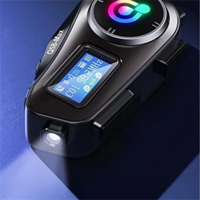 Q58 Motorsikletler İçin Fener Özellikli Sd Kart Bölümlü Lcd Ekranlı Kablosuz Bluetooth Kulaklıklı – Suya Dayanıklı Kask Kulaklığı Bx40