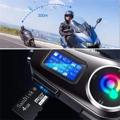 Q58 Motorsikletler İçin Fener Özellikli Sd Kart Bölümlü Lcd Ekranlı Kablosuz Bluetooth Kulaklıklı – Suya Dayanıklı Kask Kulaklığı Bx40