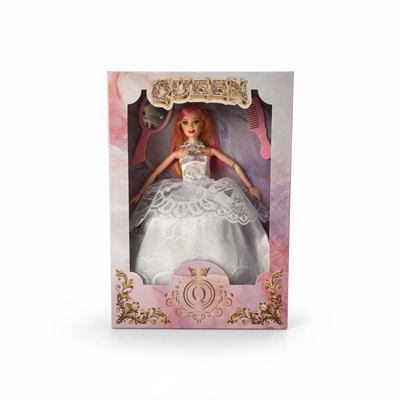 QUE-107 KUTU.GEN.GELİNLİK.AKSESUAR.QUEEN BEBEK OYUNCAK BEBEK