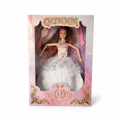 QUE-107 KUTU.GEN.GELİNLİK.AKSESUAR.QUEEN BEBEK OYUNCAK BEBEK