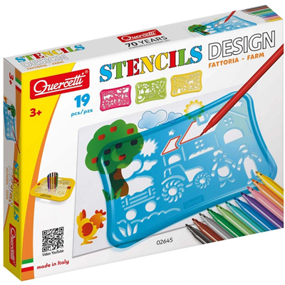 Quercetti Şablon Tasarım Seti Çiftlik 19 Parça