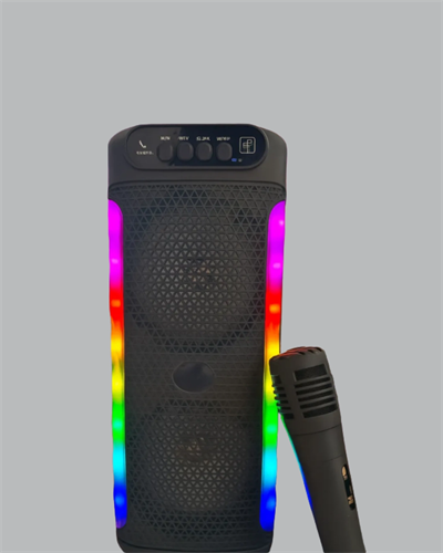 RGB Işıklı Çift Hoparlörlü Taşınabilir Bluetooth Speaker ve Mikrofon