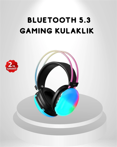 RGB Işıklı Kablosuz Kulaklık Bluetooth 5.3 800mAh Ergonomik IPX4 Dayanıklı