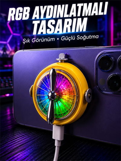 RGB Işıklı Manyetik Telefon Oyun Soğutucu Fan