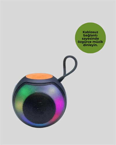 RGB Işıklı Taşınabilir Kablosuz Bluetooth Hoparlör