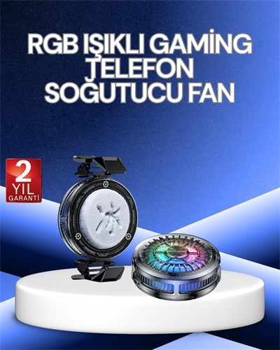 RGB Işıklı Telefon Soğutucu Fan Gaming Cooler Süper Hızlı Soğutma