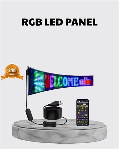 RGB LED Panel – Çok Renkli, Kumandalı, USB Bağlantılı Yazı ve GIF Gösterimli Akıllı Lamba
