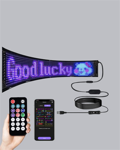 RGB LED Panel – Mobil Uyumlu, Yazı ve GIF Destekli, USB Bağlantılı Dekoratif Ekran