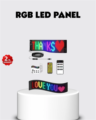 RGB LED Panel – USB Güç Girişli, GIF ve Yazı Gösterimli Akıllı Ekran