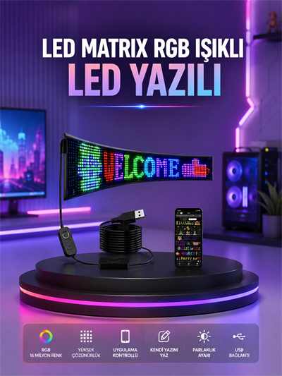 RGB LED Panel Renkli Işık Efektli Dekoratif Aydınlatma