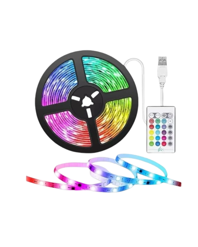 RGB LED Strip 5 Metre Kumandalı 5050 Şerit Led Dekorasyon Işığı