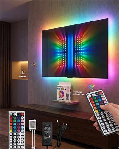 RGB LED Strip 5 Metre Kumandalı 5050 Şerit Led Dekorasyon Işığı